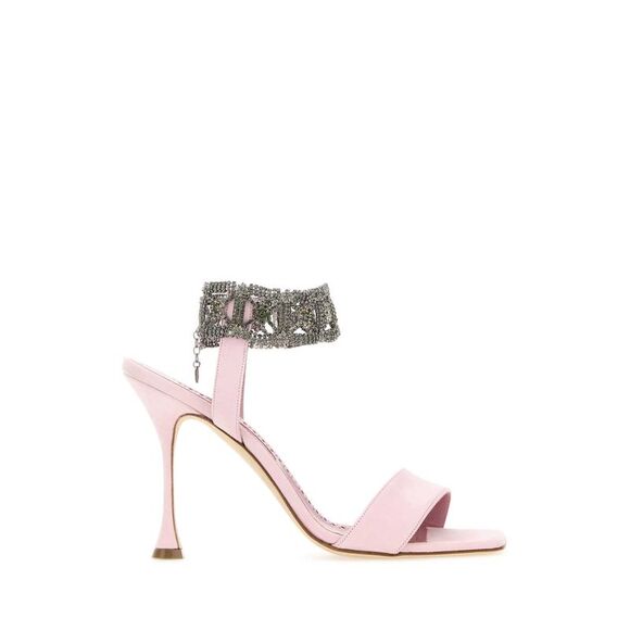 Manolo Blahnik Women Pastel Pink Suede Lierasan Sandals